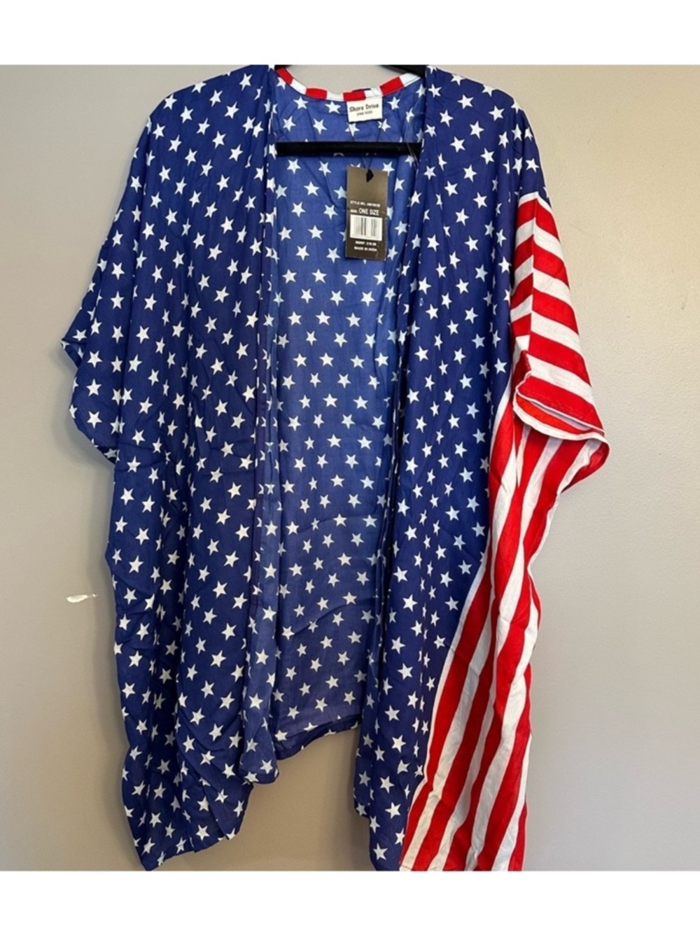 Shore Drive American Flag Kimono Cover Up – One Size – NWT